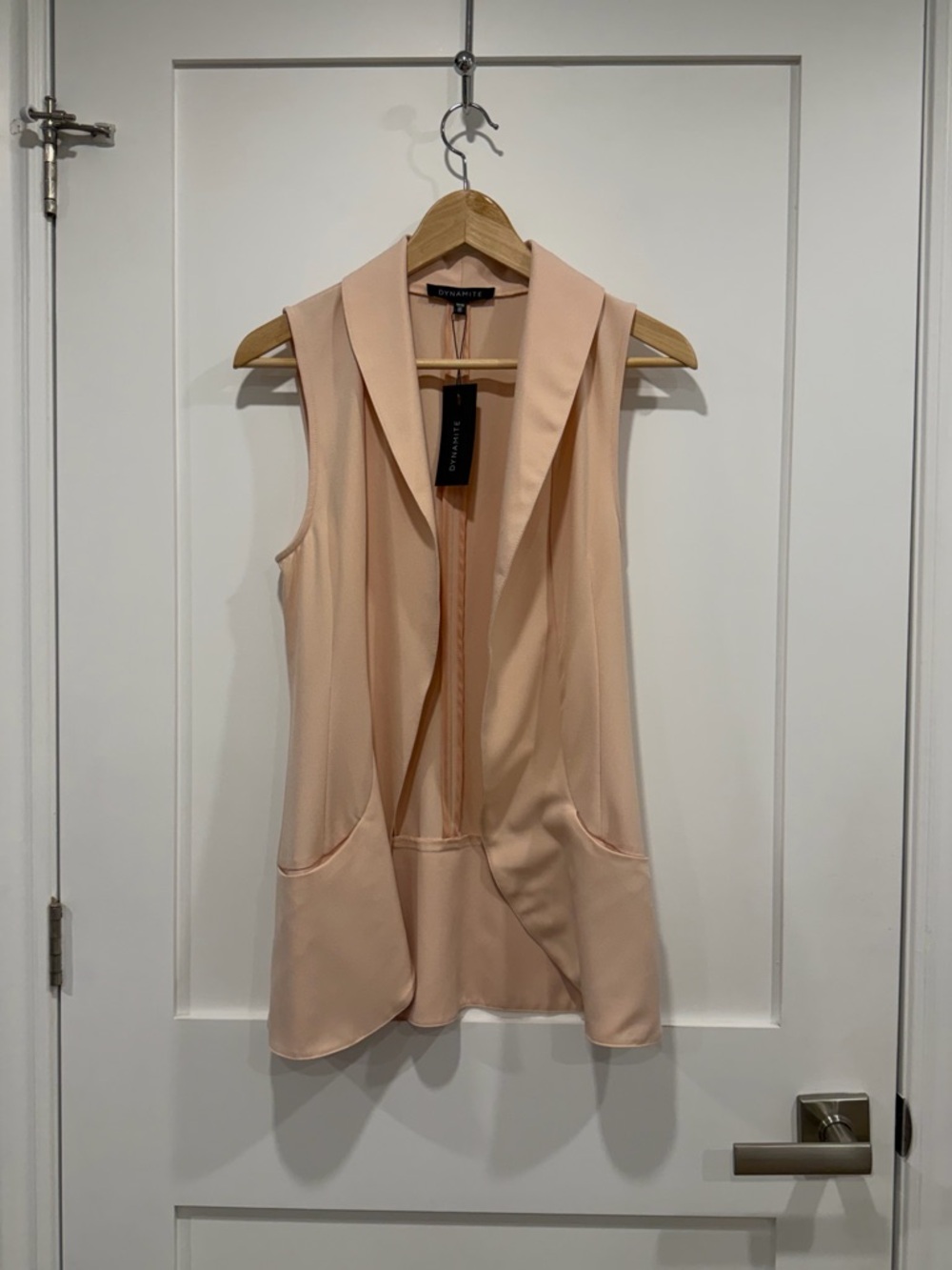 Dynamite Sleeveless Blazer Vest - Light Blush - Picture 6 of 12